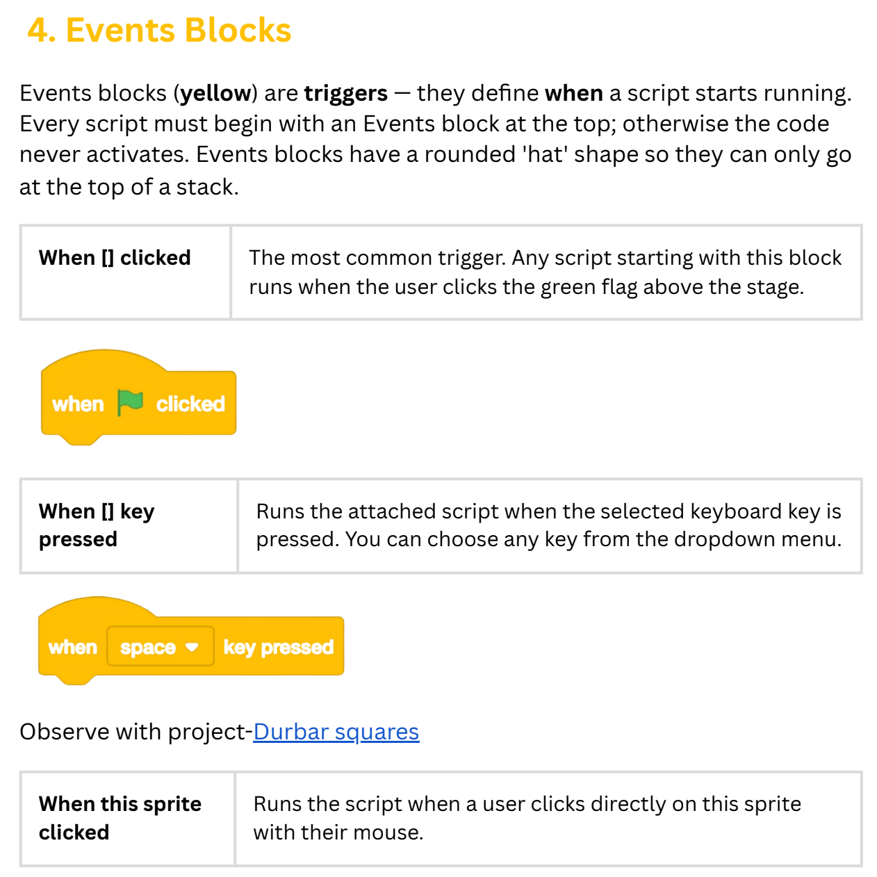 Events Block